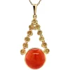Sale Gouden hanger met bloedkoraal 14 krt Gouden Hanger Met Edelsteen