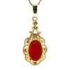 Online Gouden hanger met bloedkoraal 14 krt Gouden Hanger Met Edelsteen