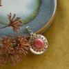 Hot Gouden hanger met bloedkoraal 14 krt Gouden Hanger Met Edelsteen