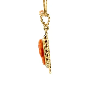 Discount Gouden hanger met bloedkoraal 14 krt Gouden Hanger Met Edelsteen