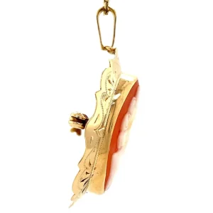 Sale Gouden hanger met camee 14 krt Broches | Gouden Hanger Met Edelsteen