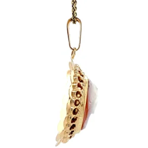 Clearance Gouden hanger met camee 14 krt Gouden Hanger Met Edelsteen