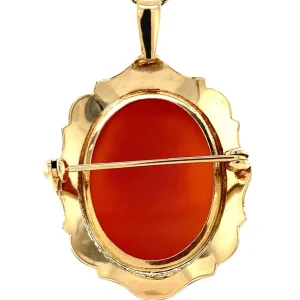 Sale Gouden hanger met camee 14 krt Broches | Gouden Hanger Met Edelsteen