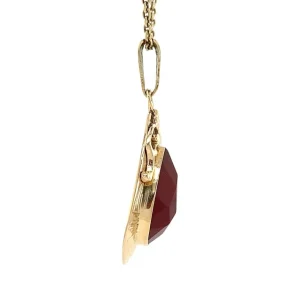 Hot Gouden hanger met carneool 14 krt Gouden Hanger Met Edelsteen