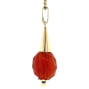 Outlet Gouden hanger met carneool 14 krt Gouden Hanger Met Edelsteen