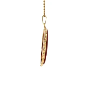 Clearance Gouden hanger met carneool 14 krt Gouden Hanger Met Edelsteen