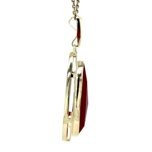 Best Gouden hanger met carneool 14 krt Gouden Hanger Met Edelsteen