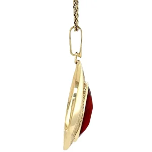 Clearance Gouden hanger met carneool 14 krt Gouden Hanger Met Edelsteen