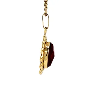 Hot Gouden hanger met carneool 14 krt Gouden Hanger Met Edelsteen