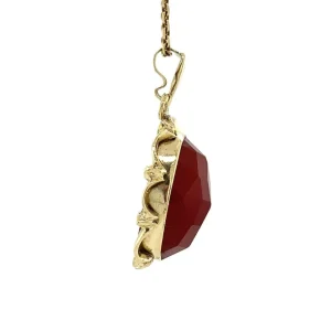 Hot Gouden hanger met carneool 14 krt Gouden Hanger Met Edelsteen