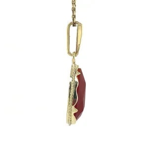 Discount Gouden hanger met carneool 14 krt Gouden Hanger Met Edelsteen