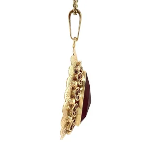 Outlet Gouden hanger met carneool 14 krt Gouden Hanger Met Edelsteen