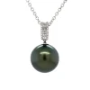 Clearance Gouden hanger met diamant en parel 18 krt Gouden Hanger Met Edelsteen