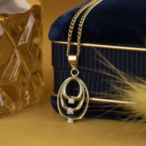New Gouden hanger met diamant 14 krt Gouden Hanger Met Edelsteen