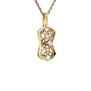 Outlet Gouden hanger met diamant 14 krt Gouden Hanger Met Edelsteen