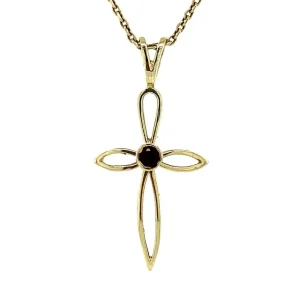 New Gouden hanger met granaat 14 krt Gouden Hanger Met Edelsteen