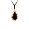Hot Gouden hanger met granaat 14 krt Gouden Hanger Met Edelsteen