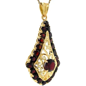 Clearance Gouden hanger met granaat 18 krt Gouden Hanger Met Edelsteen