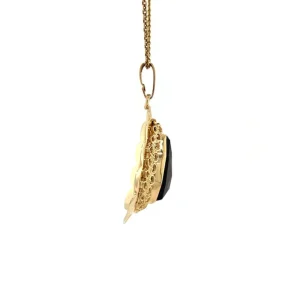 Outlet Gouden hanger met granaat 14 krt Gouden Hanger Met Edelsteen