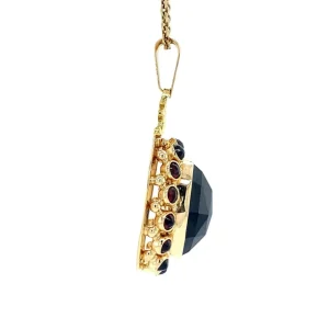 Hot Gouden hanger met granaat 14 krt Gouden Hanger Met Edelsteen