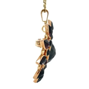 Hot Gouden hanger met granaat 14 krt Broches | Gouden Hanger Met Edelsteen