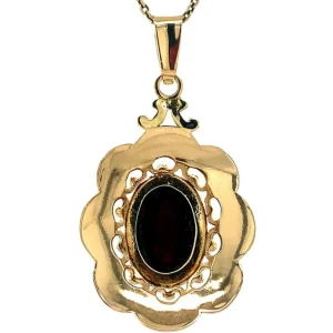 Discount Gouden hanger met granaat 14 krt Gouden Hanger Met Edelsteen