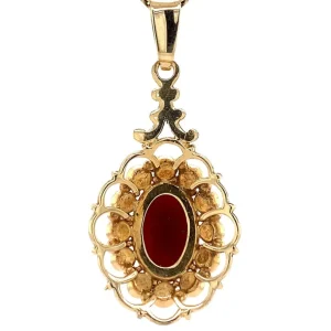 Clearance Gouden hanger met granaat 14 krt Gouden Hanger Met Edelsteen