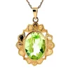 Discount Gouden hanger met groene spinel 14 krt Gouden Hanger Met Edelsteen