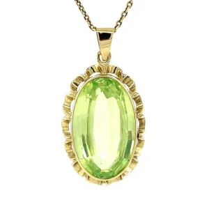 Online Gouden hanger met groene spinel 14 krt Gouden Hanger Met Edelsteen