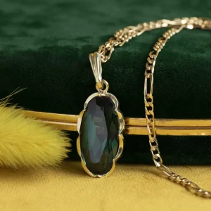 New Gouden hanger met groene spinel 14 krt Gouden Hanger Met Edelsteen