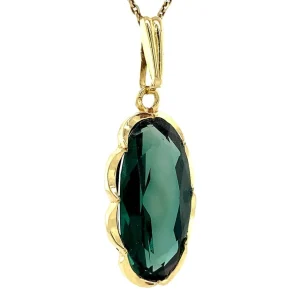New Gouden hanger met groene spinel 14 krt Gouden Hanger Met Edelsteen