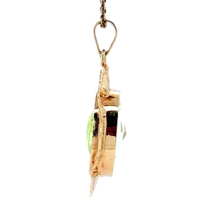 Discount Gouden hanger met groene spinel 14 krt Gouden Hanger Met Edelsteen