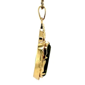 Hot Gouden hanger met groene spinel 14 krt Gouden Hanger Met Edelsteen