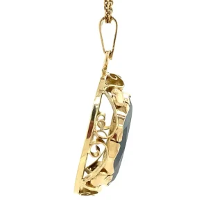Hot Gouden hanger met hematiet 14 krt Gouden Hanger Met Edelsteen