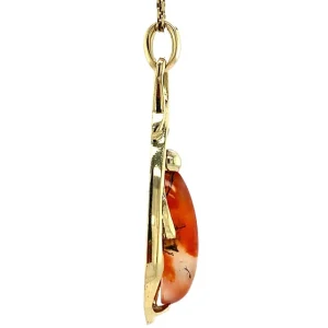 Best Gouden hanger met mosagaat 14 krt Gouden Hanger Met Edelsteen
