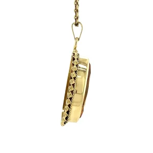 Best Gouden hanger met oranje saffier 14 krt Gouden Hanger Met Edelsteen