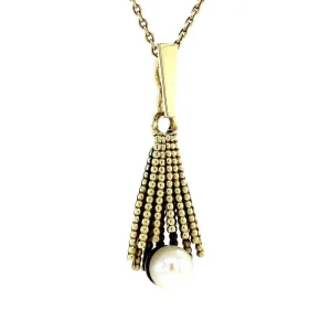 Fashion Gouden hanger met parel 14 krt Gouden Hanger Met Edelsteen