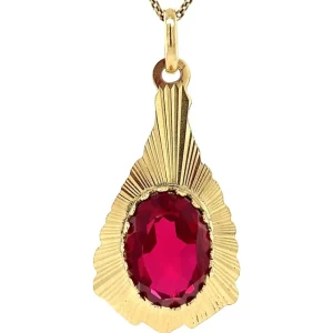 Best Gouden hanger met robijn 14 krt Gouden Hanger Met Edelsteen