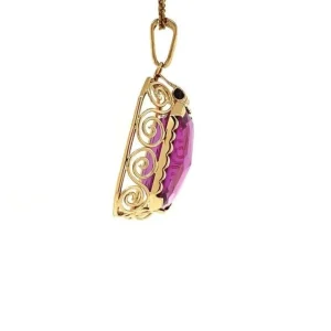 Online Gouden hanger met saffier 14 krt Gouden Hanger Met Edelsteen