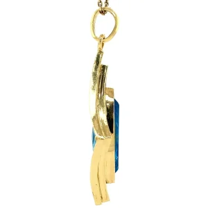 Hot Gouden hanger met topaas 18 krt Gouden Hanger Met Edelsteen