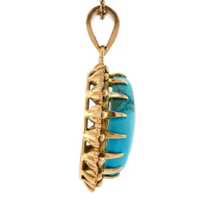 Outlet Gouden hanger met turkoois 14 krt Gouden Hanger Met Edelsteen