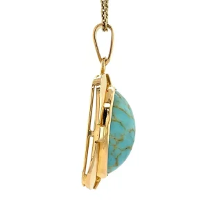 Online Gouden hanger met turkoois 14 krt Gouden Hanger Met Edelsteen