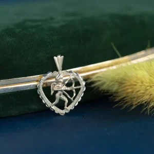 Online Gouden hart hanger met cupido 14 krt Gouden Hangers