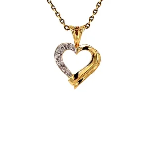 Online Gouden hart hanger met diamant 14 krt Gouden Hanger Met Edelsteen