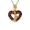 Online Gouden hart hanger met granaat en diamant 14 krt Gouden Hanger Met Edelsteen