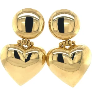 Sale Gouden hart oorhangers 18 krt Oorstekers