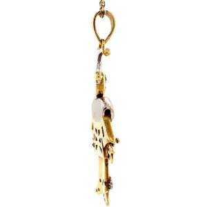 Clearance Gouden joker hanger met robijn, saffier en diamant 18 krt Gouden Hanger Met Edelsteen