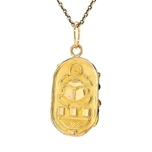 Outlet Gouden kever hanger met blauwe kleursteen 18 krt Gouden Hanger Met Edelsteen