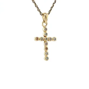 Fashion Gouden kruis hanger met diamant 14 krt Gouden Hanger Met Edelsteen