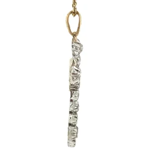 Fashion Gouden kruis hanger met roosdiamant 14 krt/925 Gouden Hanger Met Edelsteen